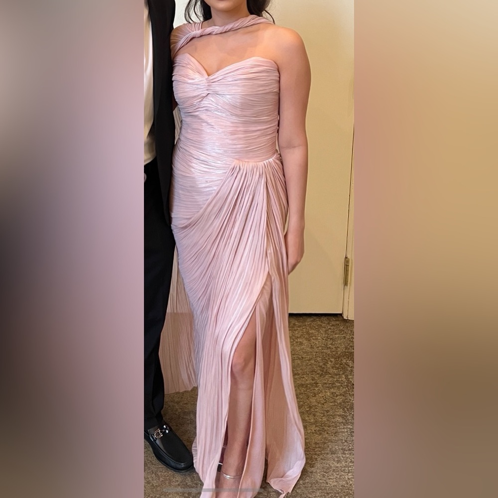 Elegant Pink Pleated Dress